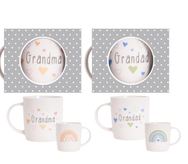Grandparents Mugs Grandma Grandad Gift Set