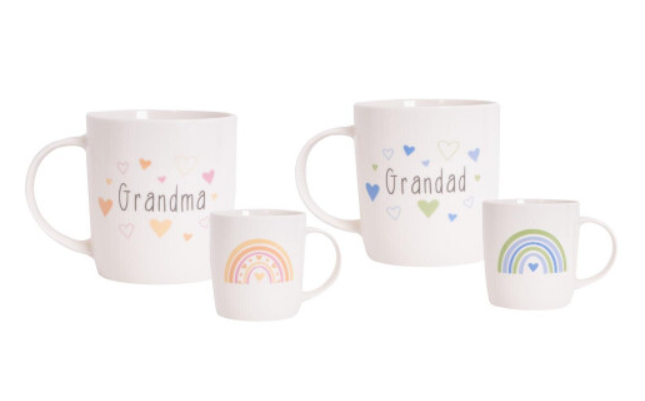 Grandparents Mugs Grandma Grandad Gift Set