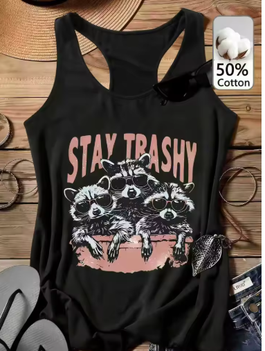 Stay Trashy Raccoon Racerback Vest