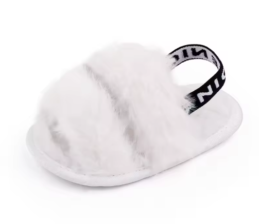 Baby Girls Fluffy Faux Fur Slippers