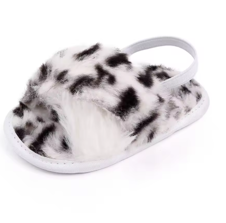 Baby Girls Fluffy Faux Fur Slippers