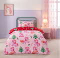 Christmas Unicorn Print Reversible Single Duvet Cover Set