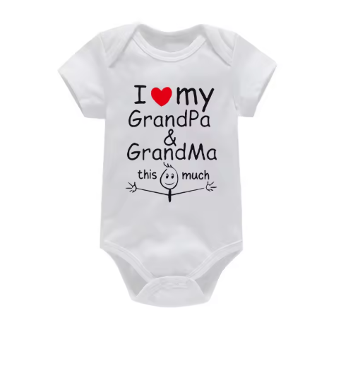 I ❤️ My Grandpa & Grandma Baby Bodysuit