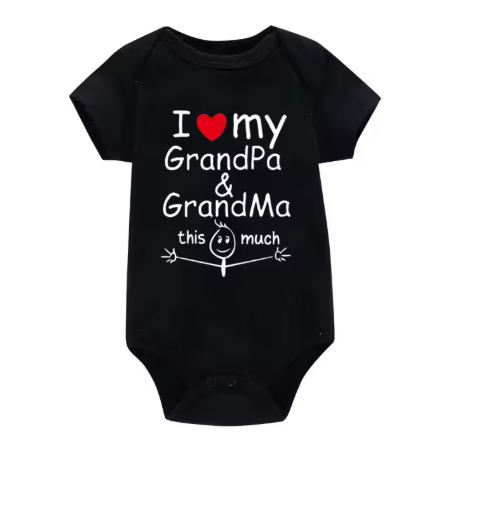I ❤️ My Grandpa & Grandma Baby Bodysuit