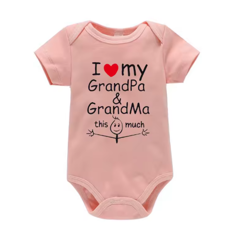 I ❤️ My Grandpa & Grandma Baby Bodysuit