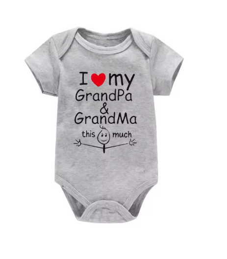 I ❤️ My Grandpa & Grandma Baby Bodysuit