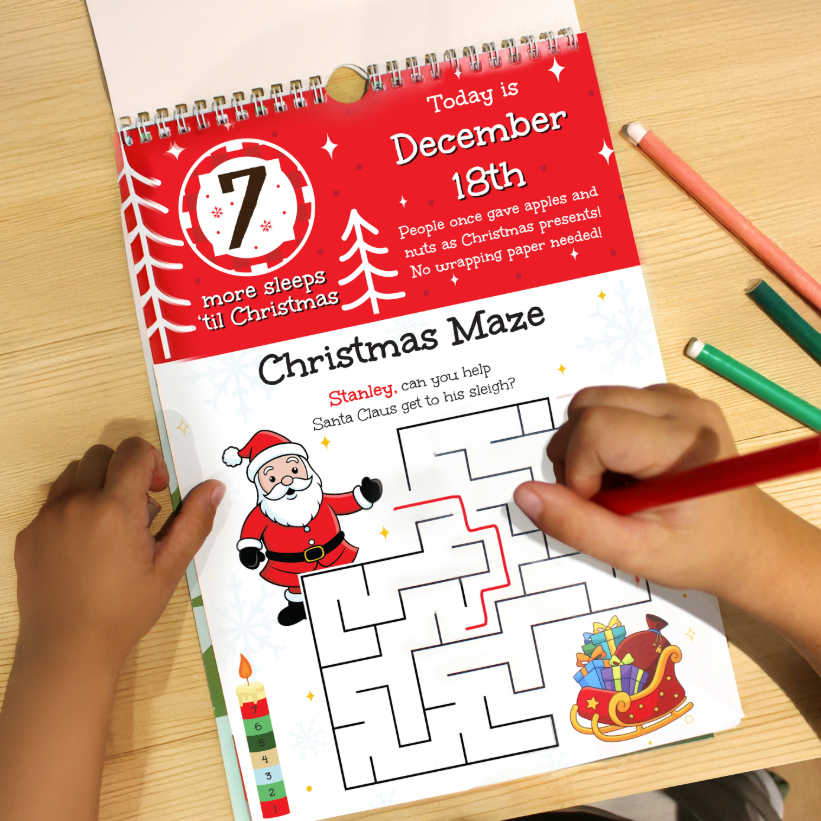 Personalised 24 Sleeps Christmas Activity Advent Calendar