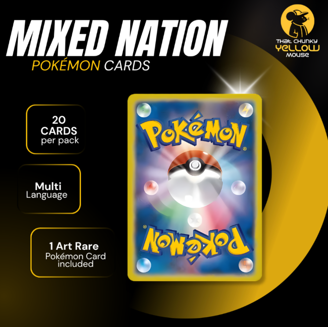 Authentic Pokémon Card Mixed Nation 20 Pack Bundle