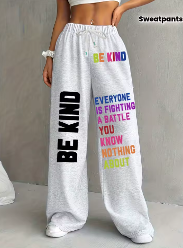 Women’s “Be Kind” Wide-Leg Sweatpants