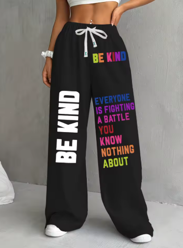 Women’s “Be Kind” Wide-Leg Sweatpants