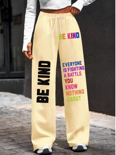 Women’s “Be Kind” Wide-Leg Sweatpants
