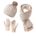 3-Piece Winter Hat, Scarf & Gloves Set