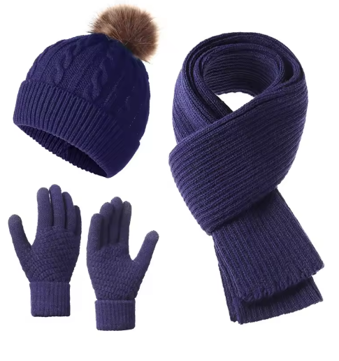 3-Piece Winter Hat, Scarf & Gloves Set