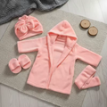 Baby Hooded Robe, Turban & Slippers Set