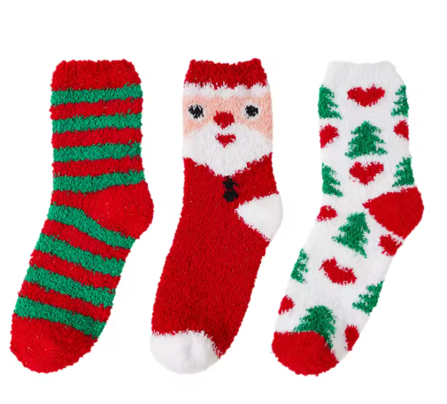 3 Pairs Fluffy Christmas Socks