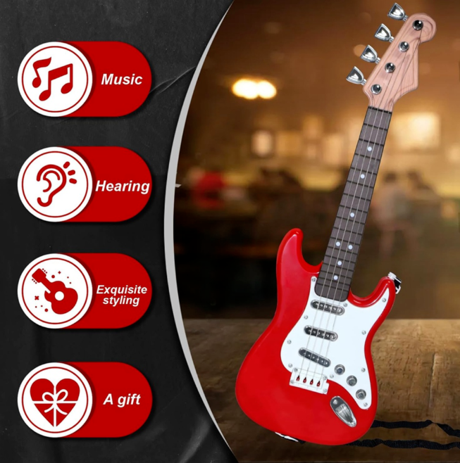 Guitar Toy for Kids,4 Strings Electric Guitar