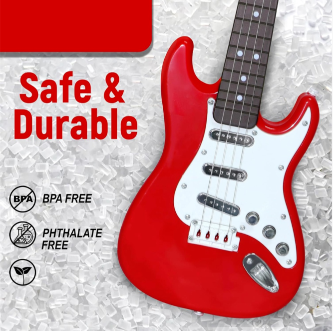 Guitar Toy for Kids,4 Strings Electric Guitar