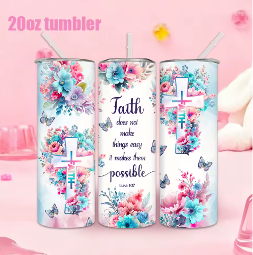 Faith Floral 20oz Tumbler