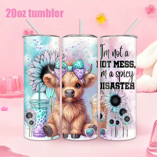Spicy Disaster Highland Cow 20oz Tumbler