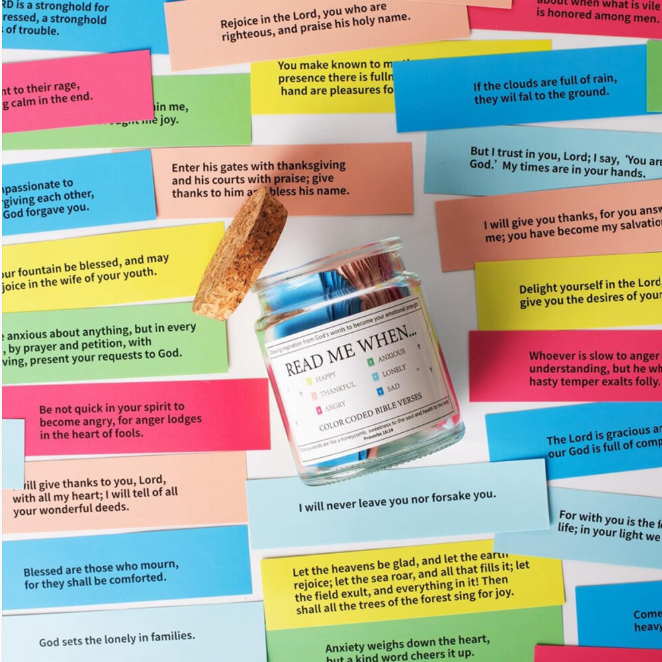Bible Verses in A Jar, Read Me When Jar for Emotions and Feelings