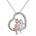 Sister Sterling Silver Heart Necklace