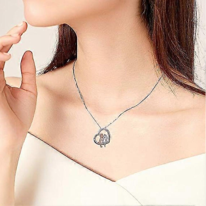 Sister Sterling Silver Heart Necklace