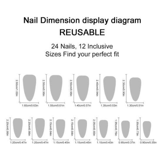 Halloween Press-on Nails Medium Almond 24 pcs
