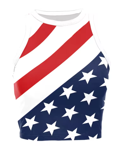 Women’s USA Patriotic Sleeveless Crop Top