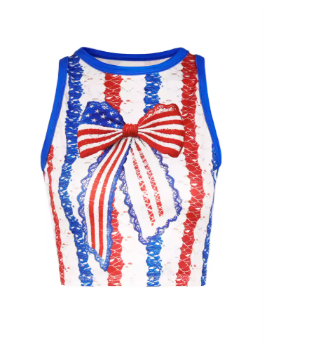 Women’s USA Patriotic Sleeveless Crop Top