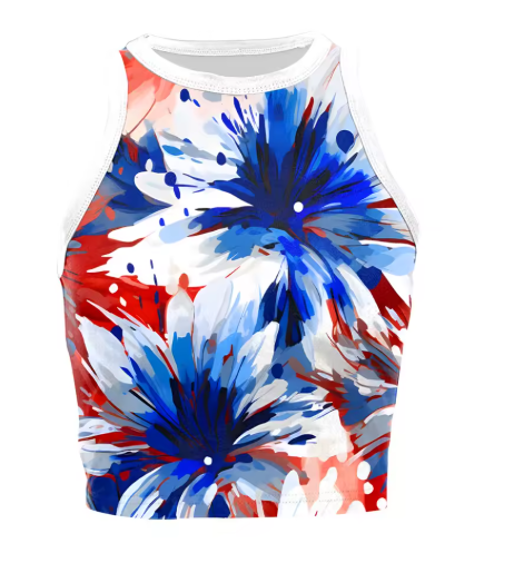 Women’s USA Patriotic Sleeveless Crop Top