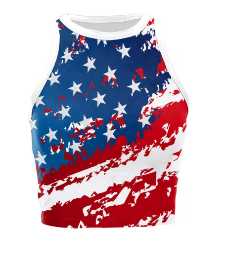 Women’s USA Patriotic Sleeveless Crop Top