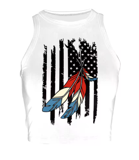Women’s USA Patriotic Sleeveless Crop Top