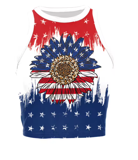 Women’s USA Patriotic Sleeveless Crop Top