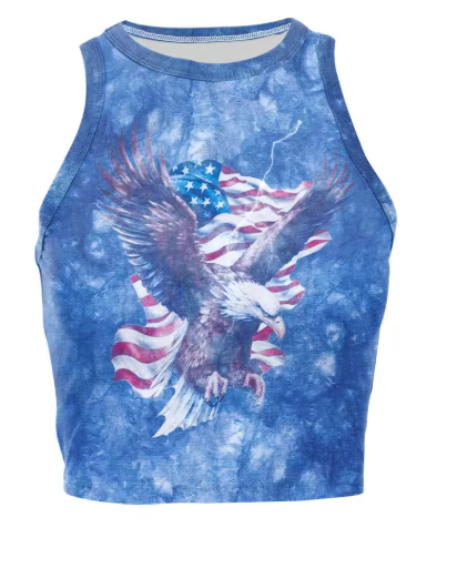 Women’s USA Patriotic Sleeveless Crop Top