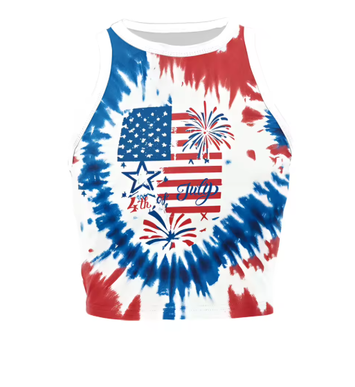 Women’s USA Patriotic Sleeveless Crop Top