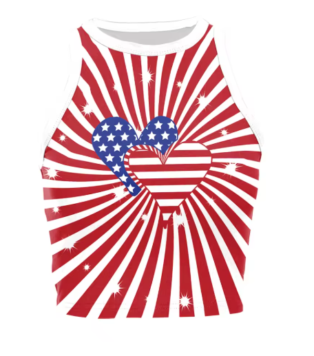 Women’s USA Patriotic Sleeveless Crop Top