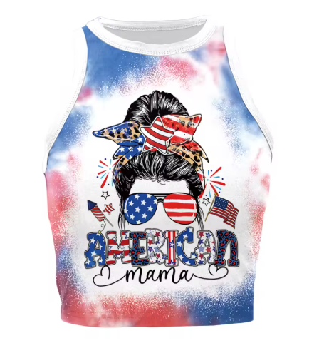 Women’s USA Patriotic Sleeveless Crop Top