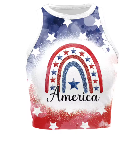 Women’s USA Patriotic Sleeveless Crop Top
