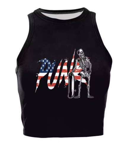 Women’s USA Patriotic Sleeveless Crop Top