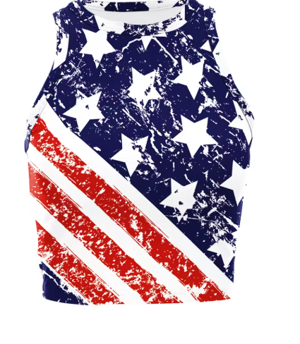 Women’s USA Patriotic Sleeveless Crop Top