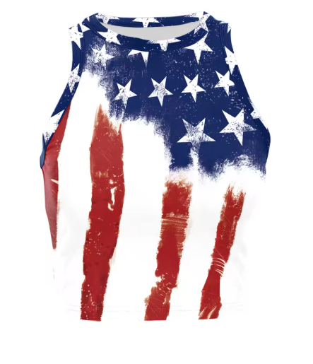 Women’s USA Patriotic Sleeveless Crop Top