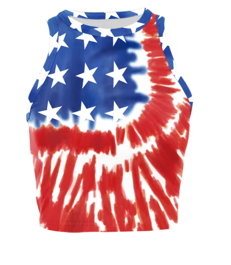 Women’s USA Patriotic Sleeveless Crop Top