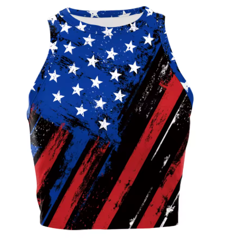 Women’s USA Patriotic Sleeveless Crop Top