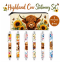 Highland Cow Stationery Set – Pencil Case & 6 Pens