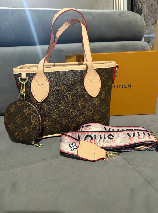 Monogram-Style Mini Tote Bag Set