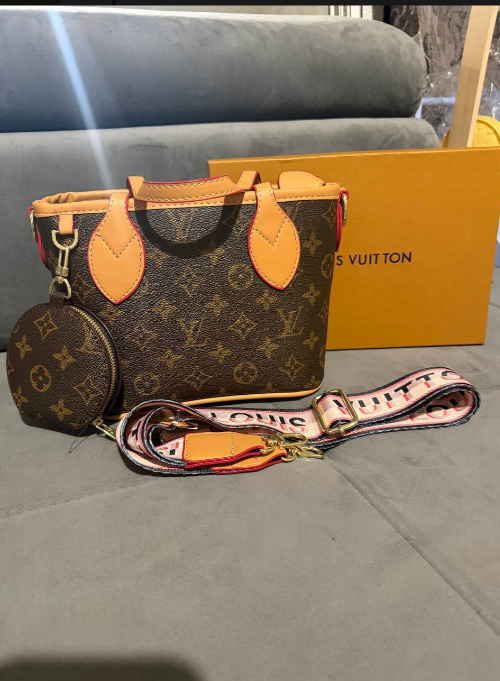 Monogram-Style Mini Tote Bag Set