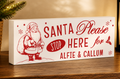 Personalised Santa Stop Here Wooden Mantle Block