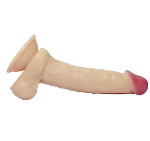 8 Inch Long Large Flesh Dong Suction Cup Realistic Dildo Unisex Sex Toy