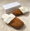 Cosy Faux-Fur Trim Mule Slippers