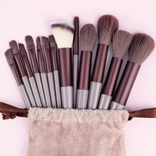 13-Piece Makeup Brush Set with Storage Pouch
